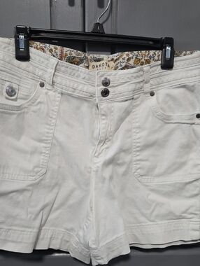 Dakota Blue White High-Rise Cotton Shorts